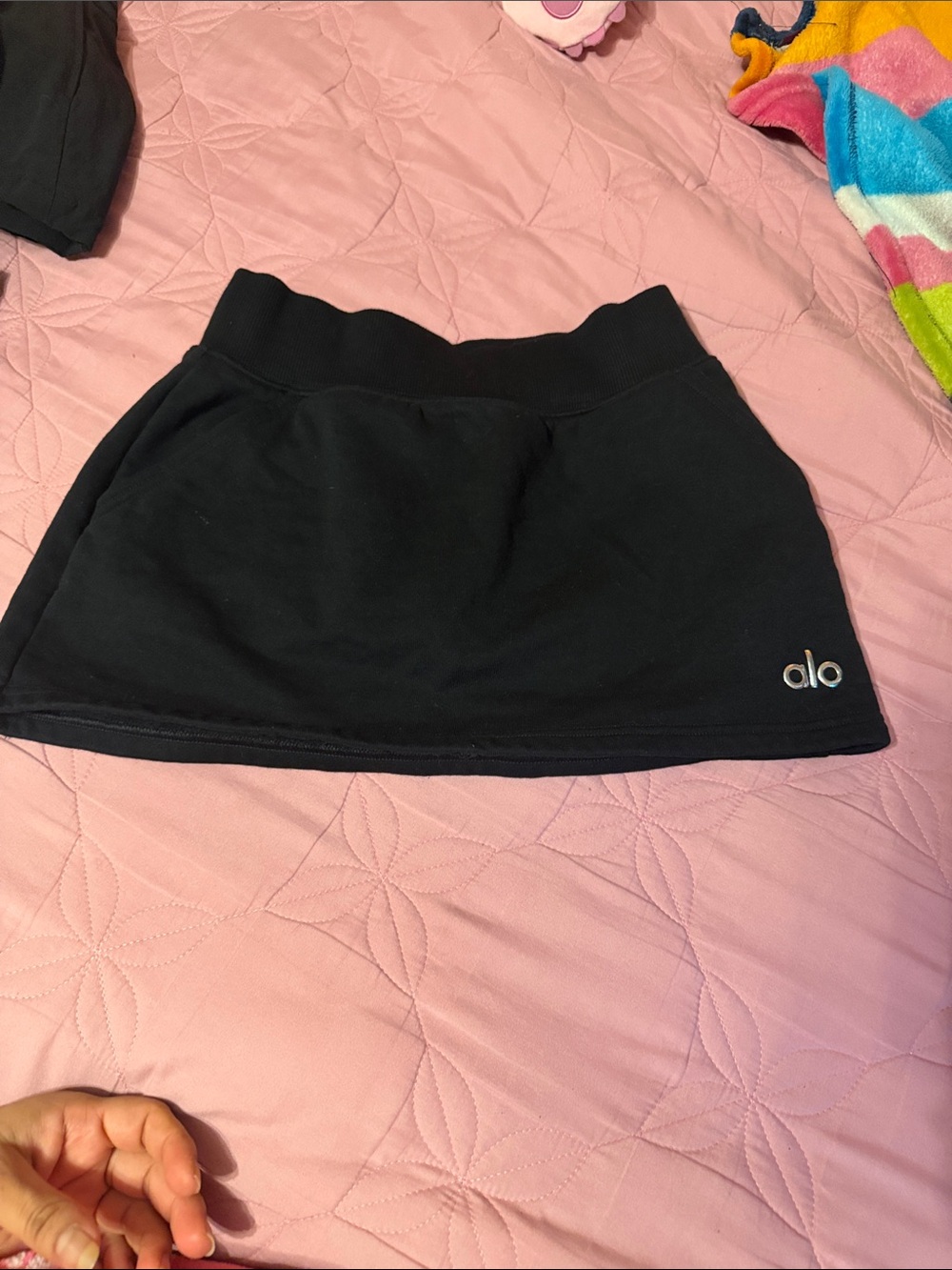 ALO Yoga Black Mini Skirt with Subtle Logo